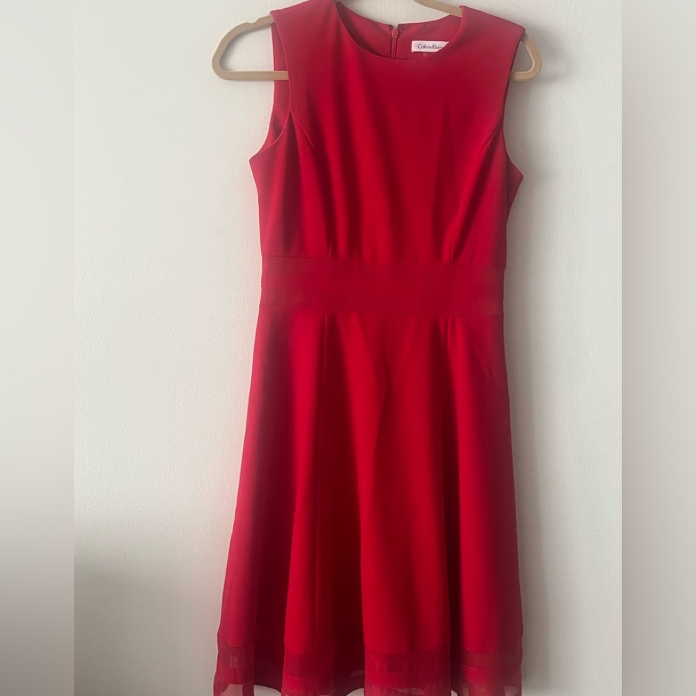 Red Calvin Klein dress